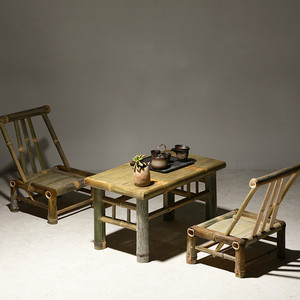 竹子桌椅组合中式阳台飘窗桌子复古小茶几边几禅意茶桌竹制品家具