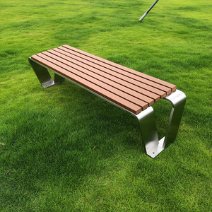 塑木不锈钢公园椅户外长椅广场庭院小区座椅防腐木条休闲防水坐凳