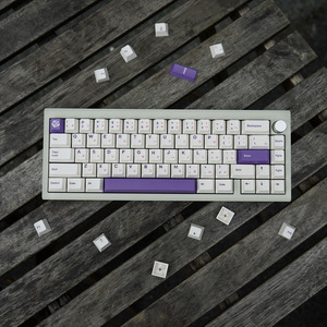 紫色玫瑰机械键盘键帽146键PBT热升华cherry樱桃原厂高度适配61
