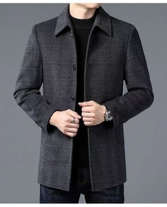 201-2-新款高端男士双面呢外套山羊毛呢子大衣