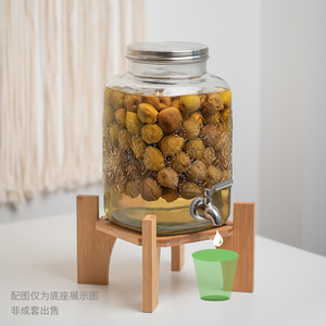 玻璃泡酒瓶专用底座实木竹木垫高架子酵素桶底托果汁密封罐支架