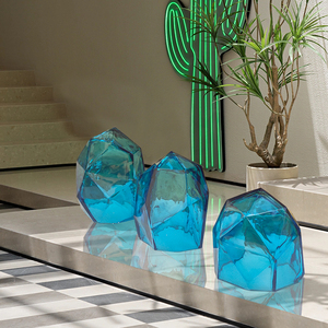 透明树脂景观石头雕塑售楼处别墅室外大型落地摆件庭院工艺品装置