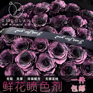 卓兰油性乌梅紫酱碎冰蓝鲜花喷色吸色剂玫瑰花束花艺包装专用喷漆
