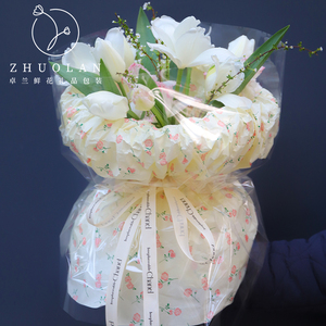 卓兰母亲节小碎花花束包装纸38克单面加厚玫瑰印花雪梨纸用品材料