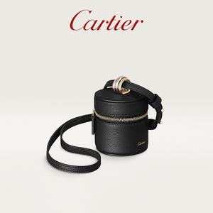 Cartier卡地亚Trinity系列迷你款圆形手袋 粒纹小牛皮手提斜挎包