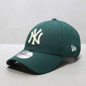 NewEra帽子MLB棒球帽男女硬顶大标NY洋基鸭舌帽9FORTY潮牌墨绿色