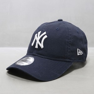 NewEra帽子韩国软顶大标NY洋基队MLB棒球帽鸭舌帽潮牌纯棉藏青色