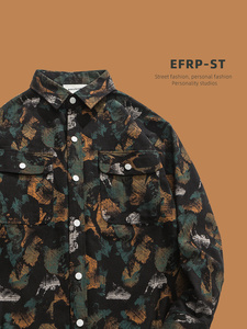 迷彩涂鸦 | 设计师品牌 | EFRP | 无性别风 | 满身印花长袖衬衫男