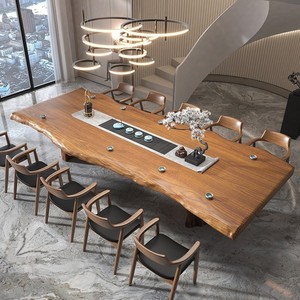 实木大板会议桌原木办公室大板桌工作台大桌子长方形 木头大桌子