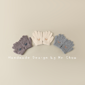 儿童宝宝保暖手套秋冬季幼儿男童女童女孩羊毛针织1一3岁五指手套
