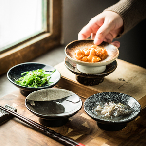 新潮日式高脚小碟子放小菜家用创意陶瓷小吃碟蘸料调味碟摆碟