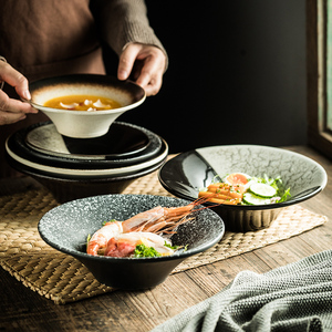 火锅配菜陶瓷碗创意高脚蔬菜沙拉碗海鲜碗西餐混沌汤面碗餐具碗盘