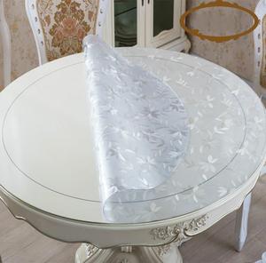 pvc1.5米桌面保护膜桌布圆桌小清新台垫圆形朔料软玻璃软板防水。
