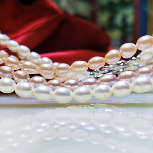 母亲节8-9mm珍珠项链送妈妈 天然淡水珍珠白紫粉色正品女婆婆礼物