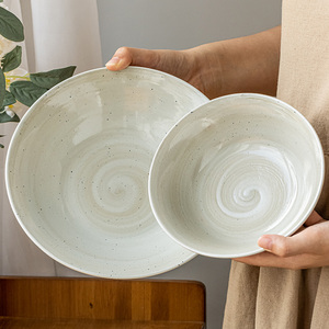 涧山集  复古陶瓷敞口碗菜碗日式做旧汤面碗商用斗笠碗餐具微瑕疵