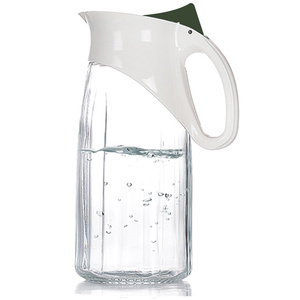 新品透明玻璃冷水壶果汁壶凉水壶凉水杯茶壶60度以下深绿色容量1.
