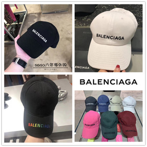 Balenciaga/巴黎世家鸭舌帽帽檐彩虹刺绣字母Logo棒球帽男女帽子