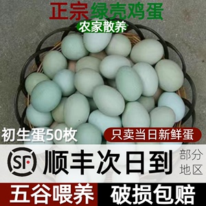 正宗散养土鸡新鲜农村大鸡蛋50枚散养柴鸡蛋孕妇宝宝绿壳鸡蛋营养