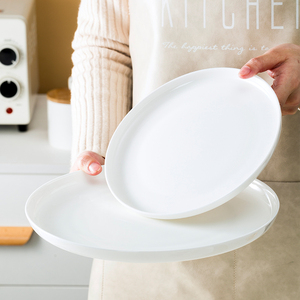 景德镇纯白骨瓷餐具西餐盘平盘创意牛排盘子套装圆形早餐盘水果盘