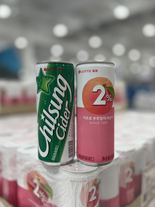 COSTCO韩国进口LOTTE/乐天七星雪碧柠檬味桃味碳酸饮料 250ml