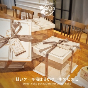 手提生日透明蛋糕盒包装盒6/8/10寸双层加高家用网红烘焙包装盒子