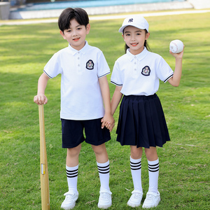 小学生校服夏季运动会班服儿童毕业照服新款幼儿园园服英伦风套装