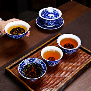 青花冰梅主人杯茶杯陶瓷个人专用单杯德化白瓷功夫茶具瓷器茶盏