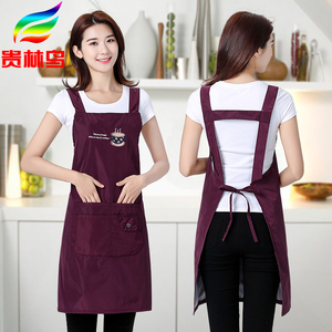 2024新款围裙袖套套装围裙女工作服时尚厨房家用围腰韩版日系罩衣