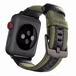 适用于苹果apple watch9吉普尼龙表带iwatch7/8/SE帆布贴皮手表带