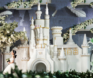 仿真假山道具舞台背景欧式造型石头泡沫雕塑定制泡雕城堡婚庆婚礼