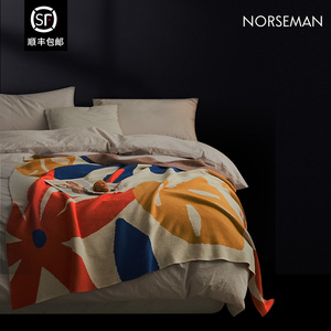 NORSMAN北欧花卉沙发毯针织搭毯夏季毛毯空调午睡盖毯床搭床尾巾