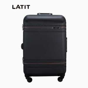 LATIT PC防刮防磨铝框旅行行李箱 拉杆箱  24英寸 万向轮 墨蓝色