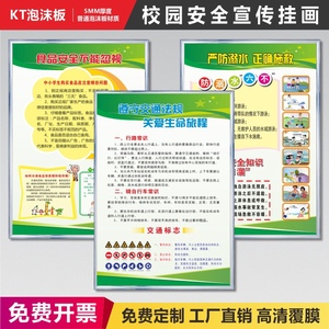 学校校园安全教育知识海报宣传海报防踩踏消防安全预防溺水禁毒知识欺凌地震安全法制校园安全宣传画知识贴画