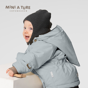 丹麦miniature童装2022冬季新品精灵帽夹克男女童防水棉服外套