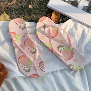 菠萝人字拖女夏季学生外穿韩版软底防滑夹脚夹趾海边沙滩拖鞋夏