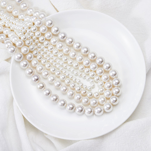 天然贝珠电镀白珍珠裸珠通孔散珠diy手工配件材料手项链耳饰串珠