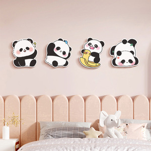 小熊猫装饰墙贴遮丑补洞卧室房间门上墙面布置立体贴画自粘小图案