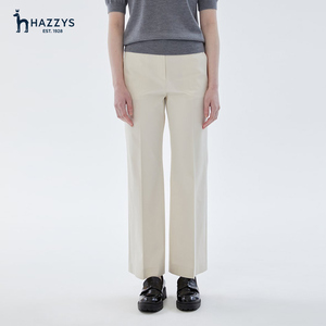【宣美同款】Hazzys哈吉斯新品女款阔腿裤设计感直筒显瘦休闲裤