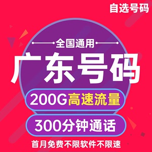 广东广州深圳珠海佛山江门汕头韶关梅州河源流量上网5G手机电话卡