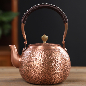 铸山堂铜壶烧水壶煮茶壶手工纯紫铜茶壶红铜家用沏茶壶茶具电陶炉