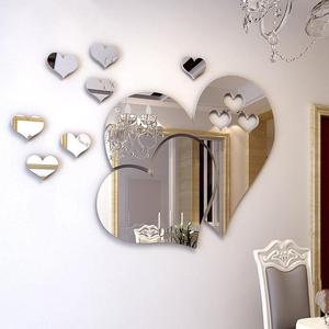 浪漫爱心镜面3D立体墙贴自粘式亚克力墙面的装饰客厅卧室餐厅贴画