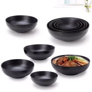 黑色密胺磨砂餐具商用浅碗餐厅饭店创意塑料树脂拉面碗重庆小面碗
