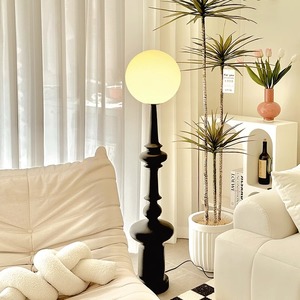 复古轻奢落地灯客厅沙发边卧室中古北欧美式设计师艺术罗马柱台灯