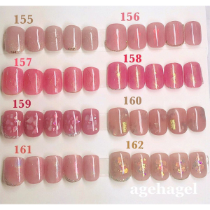 日本Ageha甲油胶8色套装肌美色罐装光疗胶美甲店专用裸色#155~162
