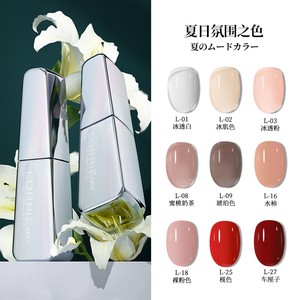 日本品牌LORRIE GEL光疗指甲油胶2024年秋冬显白裸色底胶封层套装