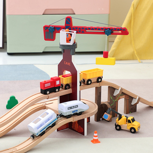 兼容BRIO起重机大型吊车仿真吊机吊塔工程车儿童男孩积木玩具模型
