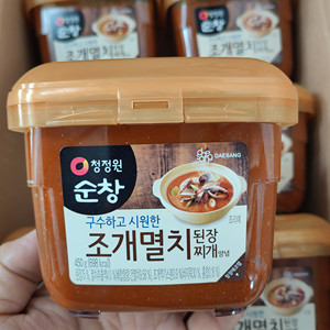韩国进口大酱清净园大酱蛤蜊银鱼大酱贝类海鲜大酱汤专用酱料900g