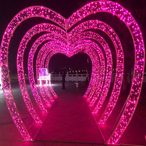 户外led造型爱心拱门网红打卡商业街长廊景区商场亮化装饰灯光节
