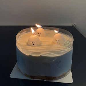 可爱卡通狗狗蛋糕装饰蜡烛插件小雏菊花朵笑脸表情烘焙生日摆件