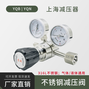 不锈钢减压阀316氯化氢二氧化硫氮氧氩标气钢瓶气体调压器1/4上海